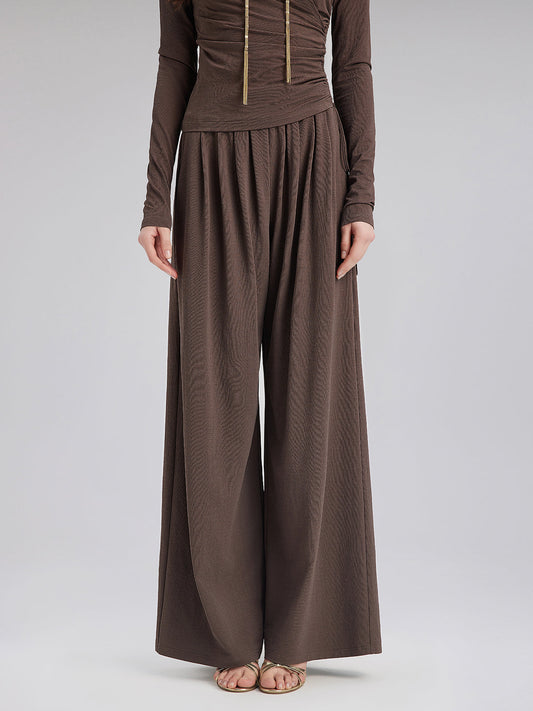 Rahat Bol Kesim Düz Triko Pantolon