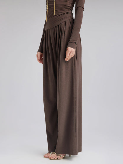 Rahat Bol Kesim Düz Triko Pantolon