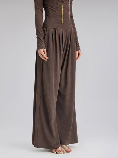 Rahat Bol Kesim Düz Triko Pantolon