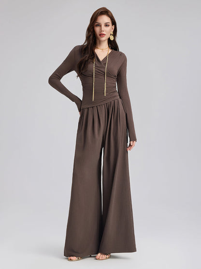 Rahat Bol Kesim Düz Triko Pantolon