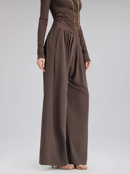 Rahat Bol Kesim Düz Triko Pantolon