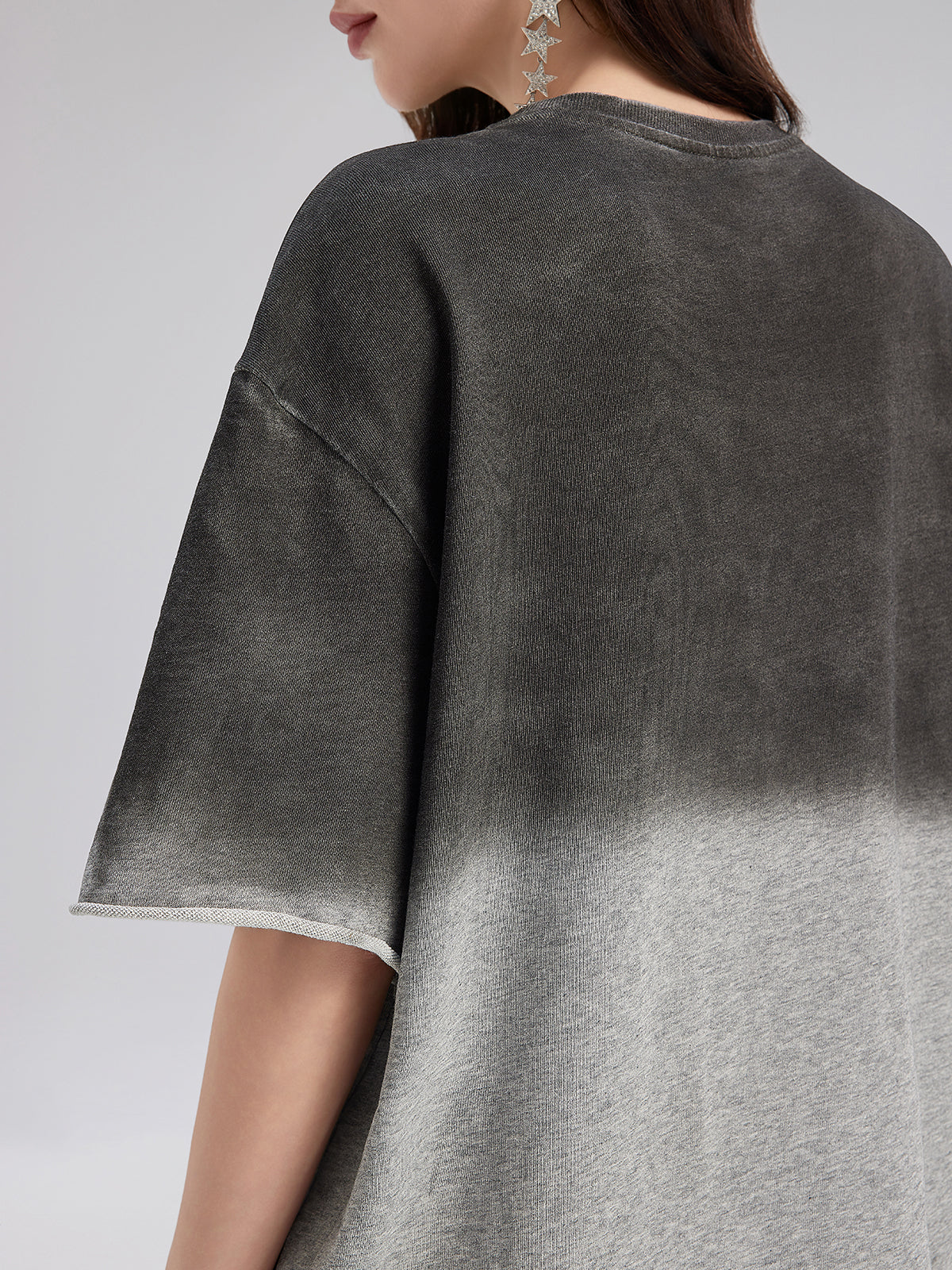 Renk Geçişli Kaplama Taşlı Triko Tişört