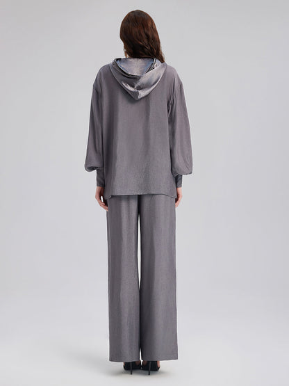 El Yapımı Taşlı Kapüşonlu Sweatshirt