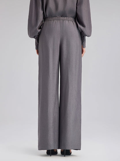 Rahat Asetat Düz Pantolon