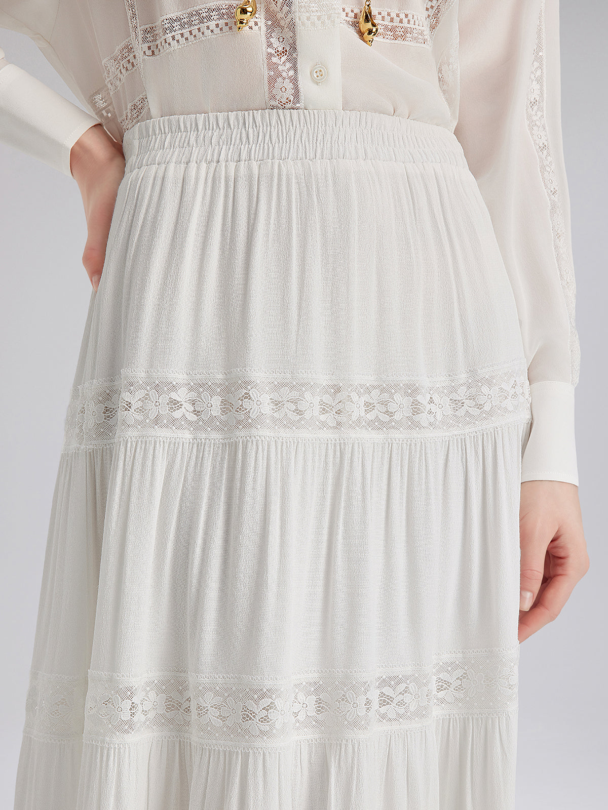 Bohem Dantelli Kloş Etek