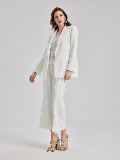 Lüks Çiçek Nakışlı Rahat Ceket