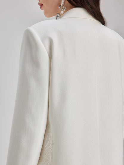 Lüks Çiçek Nakışlı Rahat Ceket