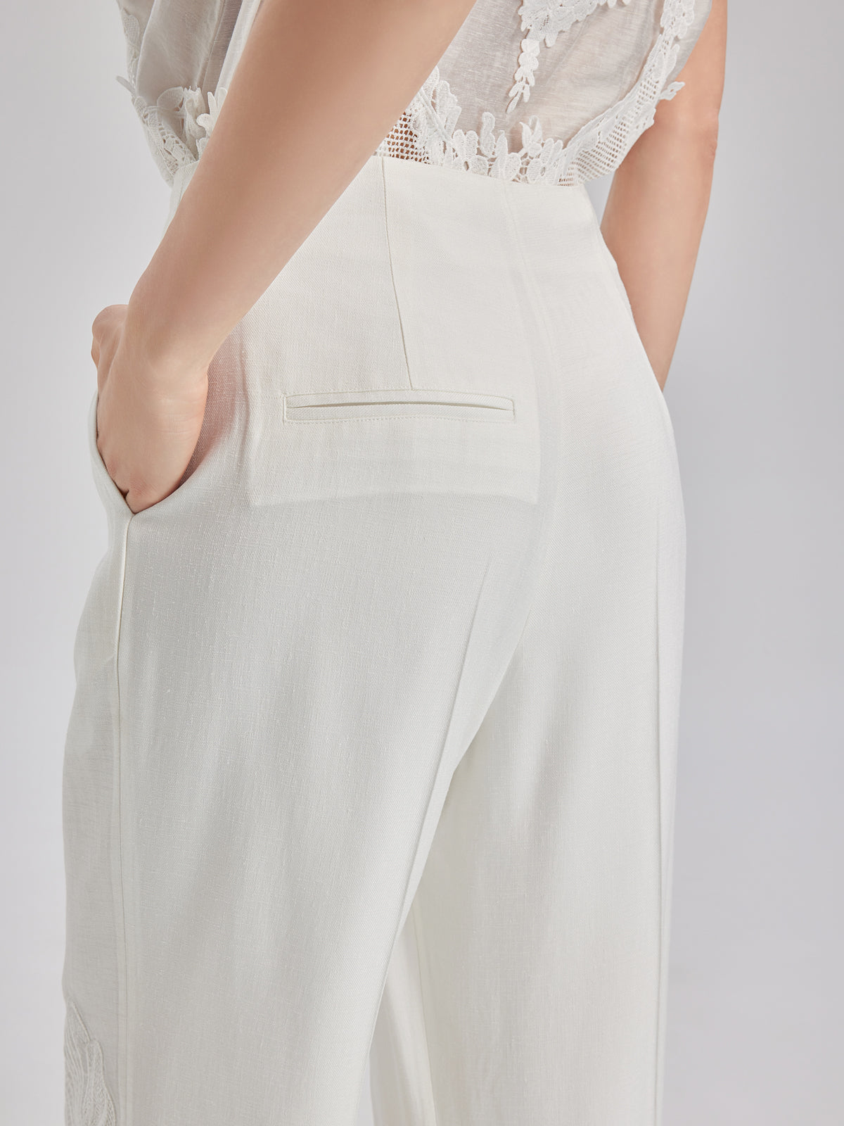 Lüks Şık Nakışlı Uzun Pantolon