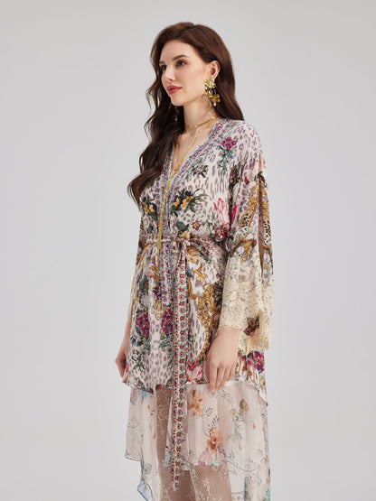 Fransız Romantik Şık Çiçekli Elbise