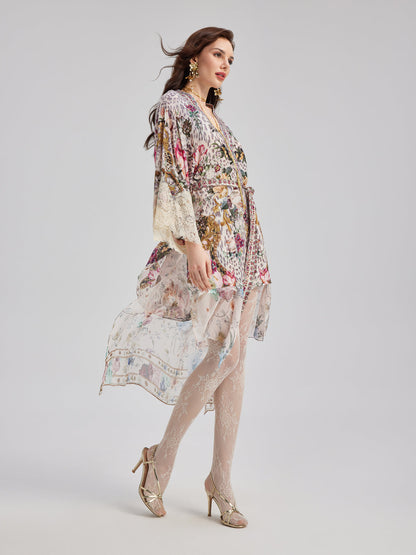 Fransız Romantik Şık Çiçekli Elbise