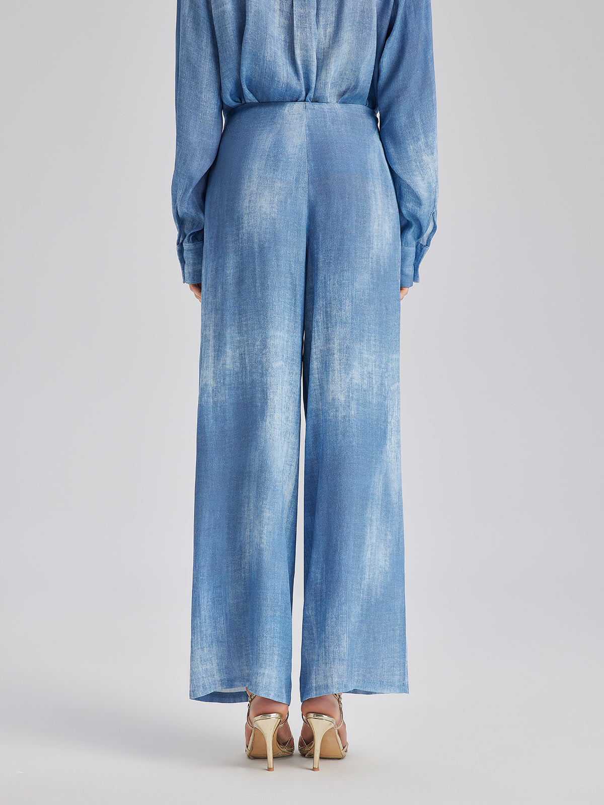 Renk Geçişli Boyalı Desenli Kot Pantolon