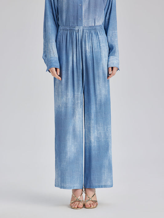 Renk Geçişli Boyalı Desenli Kot Pantolon