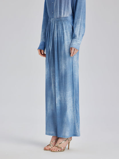 Renk Geçişli Boyalı Desenli Kot Pantolon