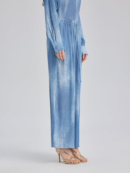 Renk Geçişli Boyalı Desenli Kot Pantolon