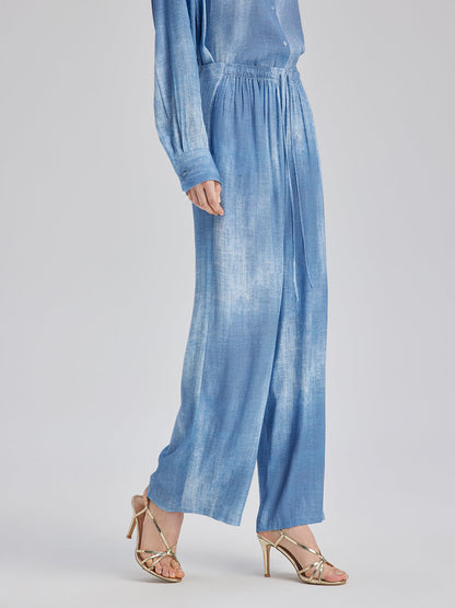 Renk Geçişli Boyalı Desenli Kot Pantolon