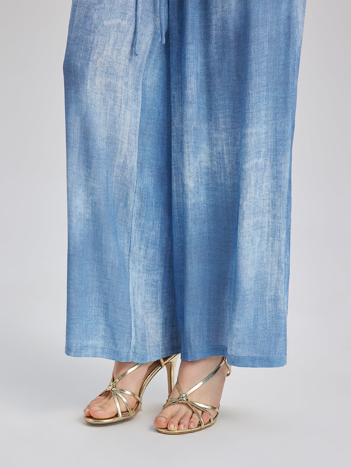 Renk Geçişli Boyalı Desenli Kot Pantolon