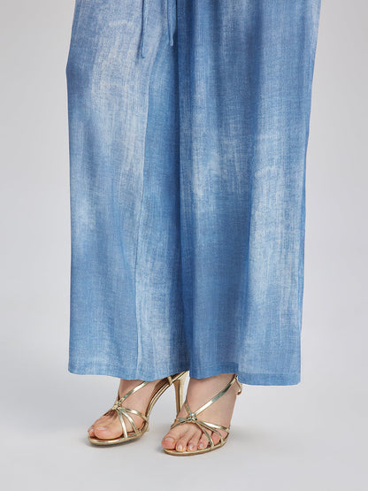 Renk Geçişli Boyalı Desenli Kot Pantolon