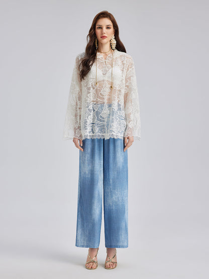 Özel Delik İşlemeli Kısa Kollu Kapüşonlu