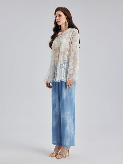 Özel Delik İşlemeli Kısa Kollu Kapüşonlu