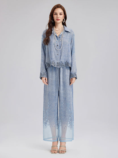 Özel Kot Efektli Renk Geçişli Lastikli Pantolon