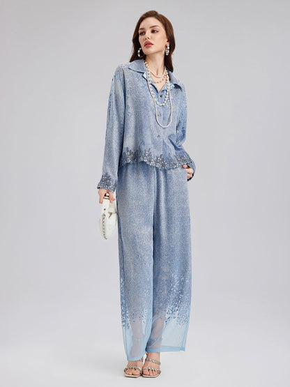 Özel Kot Efektli Renk Geçişli Lastikli Pantolon