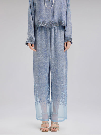 Özel Kot Efektli Renk Geçişli Lastikli Pantolon