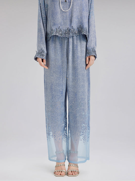 Özel Kot Efektli Renk Geçişli Lastikli Pantolon