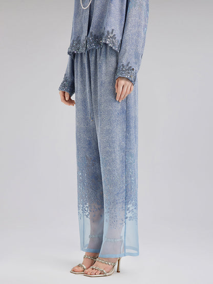 Özel Kot Efektli Renk Geçişli Lastikli Pantolon