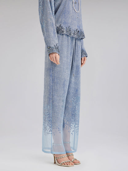 Özel Kot Efektli Renk Geçişli Lastikli Pantolon