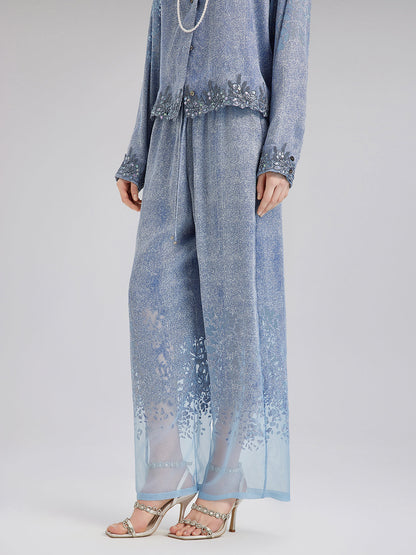 Özel Kot Efektli Renk Geçişli Lastikli Pantolon