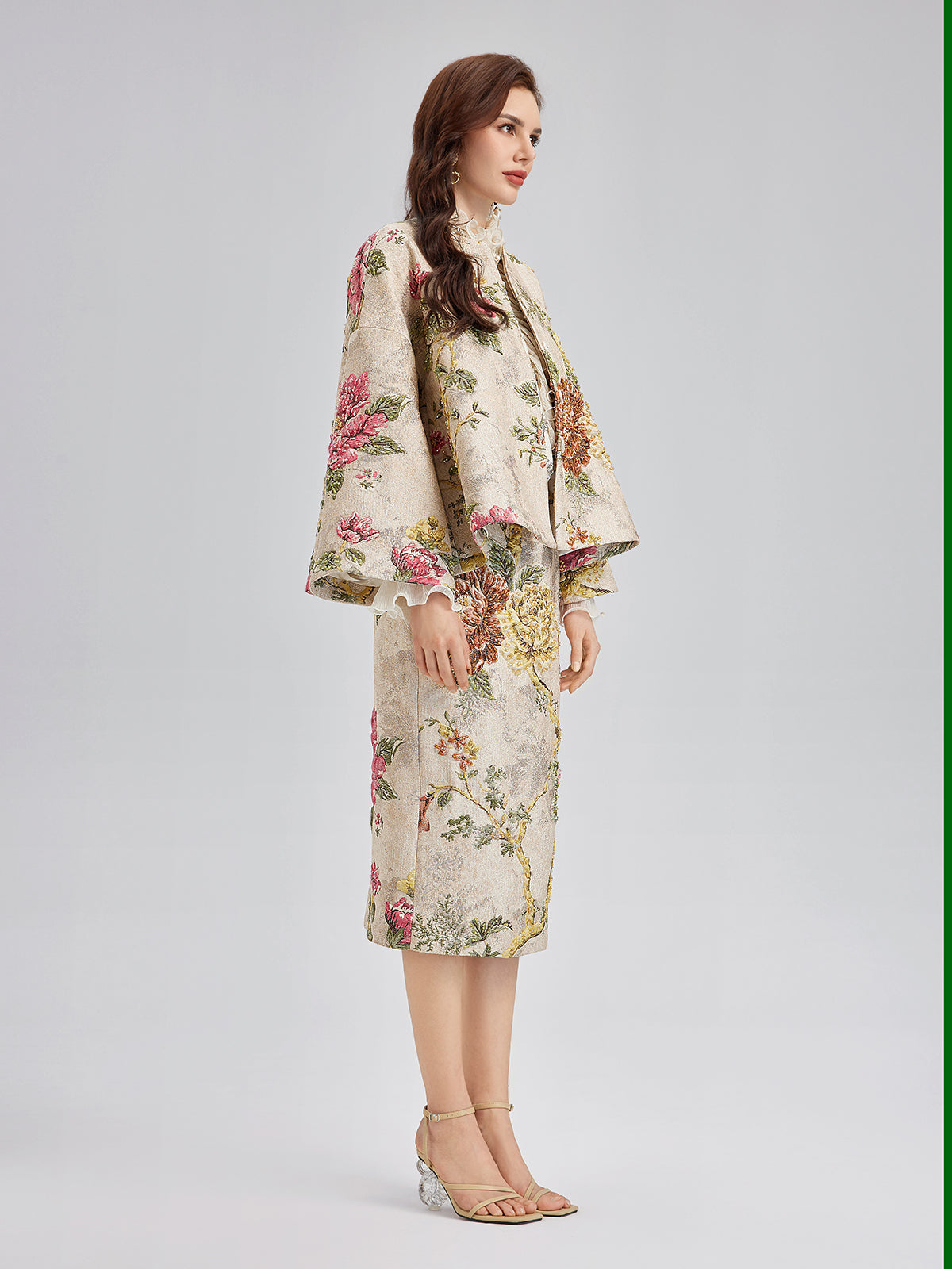 3 Boyutlu Jakar El İşlemeli Boncuklu Etek