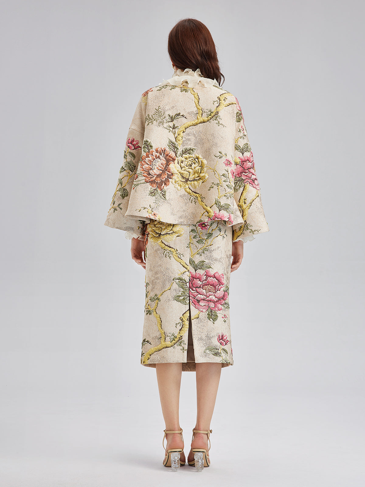 3 Boyutlu Jakar El İşlemeli Boncuklu Etek