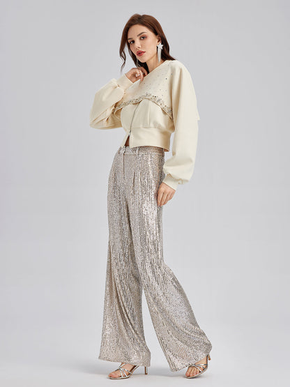 Taş İşlemeli Fermuarlı Yelek ve Takım