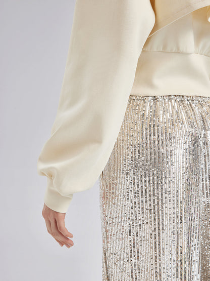 Taş İşlemeli Fermuarlı Yelek ve Takım