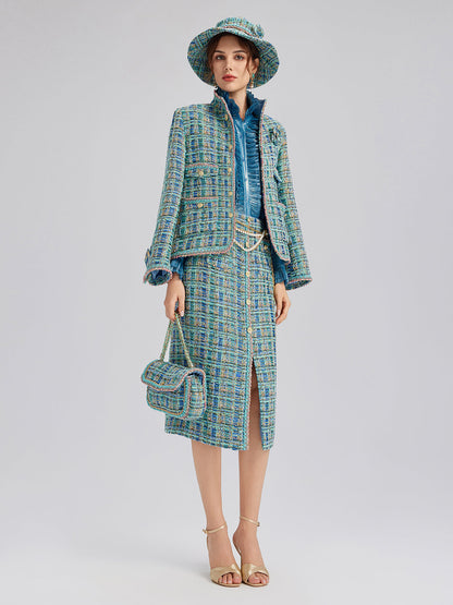 Çok Renkli Tüvit Örgü Kenarlı Etek