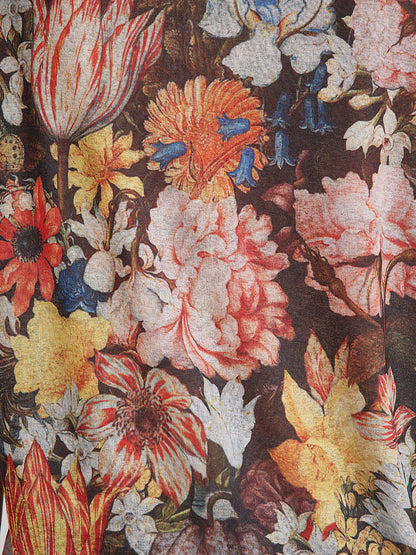 İtalyan Vintage Çiçek Desenli Tişört