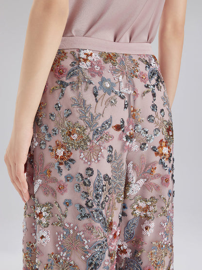 Çok Renkli Pullu Nakışlı Pantolon