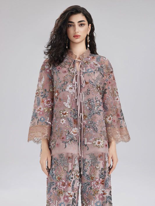 Çok Renkli Pullu Nakışlı Bluz