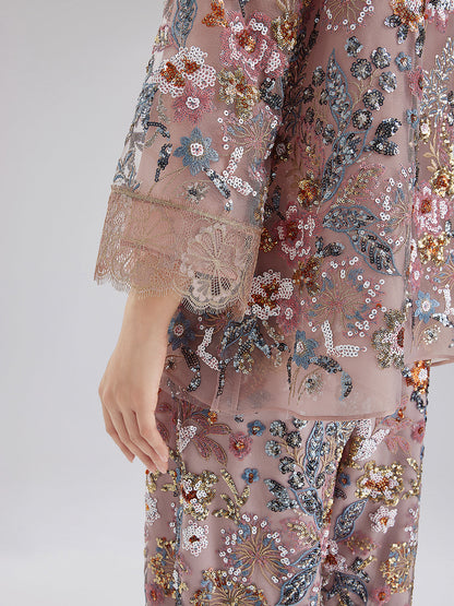 Çok Renkli Pullu Nakışlı Bluz