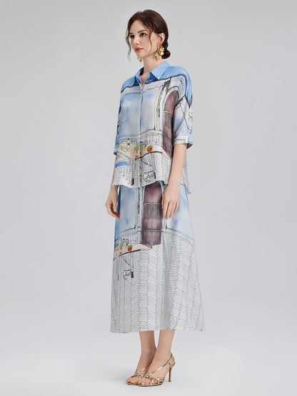 İpek Fitilli Desenli Etek (%100 İpek)