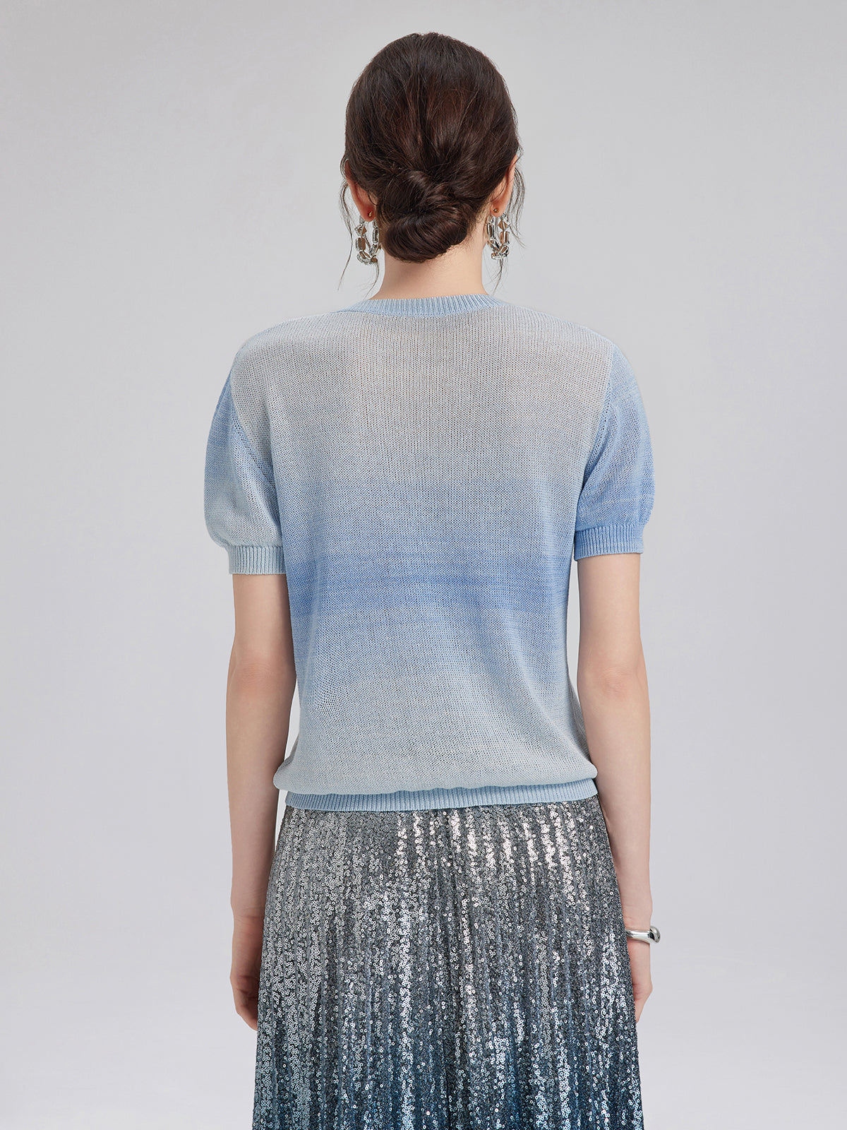 Renk Geçişli Esnek Pamuklu Bluz