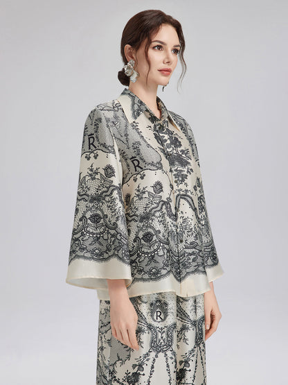 Siyah Kirpik Dantelli Gömlek Yaka Bluz