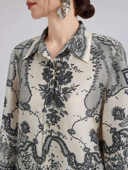 Siyah Kirpik Dantelli Gömlek Yaka Bluz