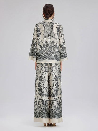 Siyah Kirpik Dantelli Rahat Pantolon