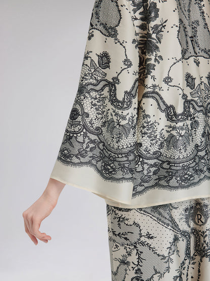 Siyah Kirpik Dantelli Gömlek Yaka Bluz