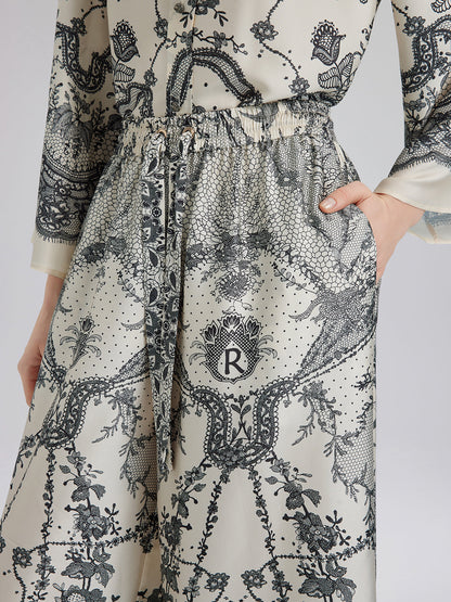 Siyah Kirpik Dantelli Rahat Pantolon