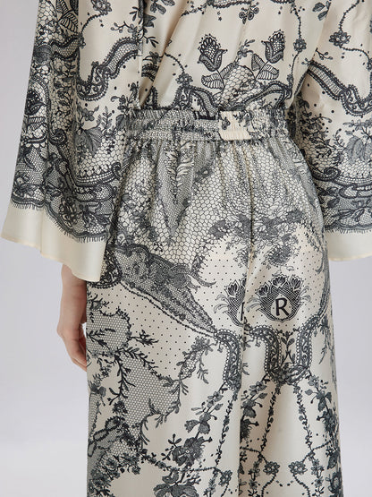 Siyah Kirpik Dantelli Rahat Pantolon