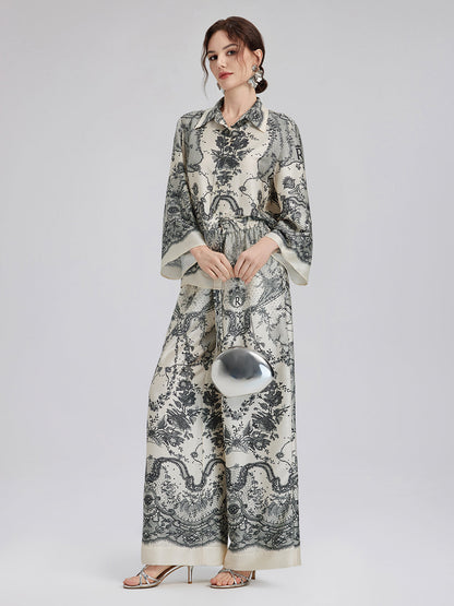 Siyah Kirpik Dantelli Rahat Pantolon