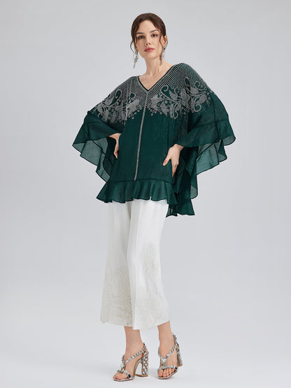 Lüks Şık Nakışlı Uzun Pantolon