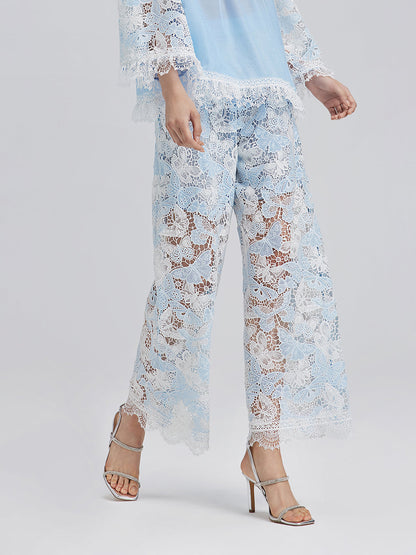 İki Renkli Dantelli Barok Kelebekli Pantolon